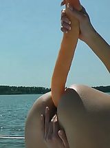 Hot Kink Jo yacht charter huge dildo insertion Monster Huge Sex Toys